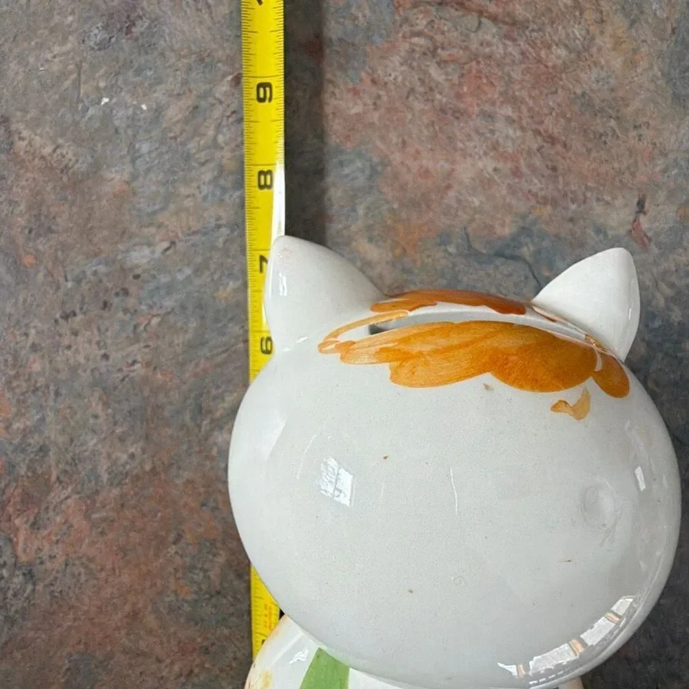 Quadrifoglio Hand Painted Piggy Bank Made in Japan Green clothing